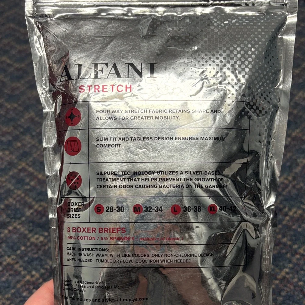 New Alfani Stretch Black Boxer Briefs 3-Pack - Picture 4 of 4